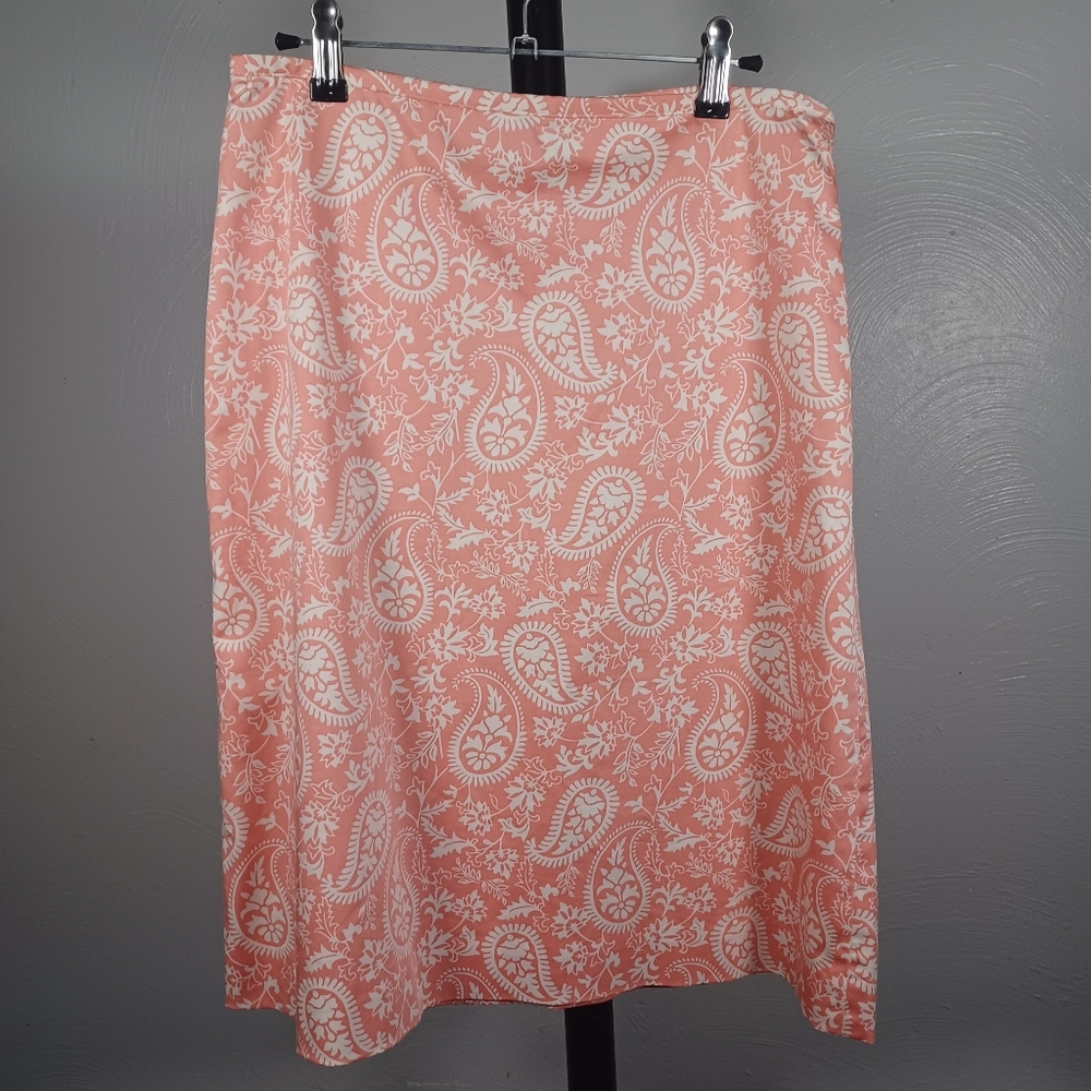 Brooks Brothers "346" Orange Paisley Skirt Size 4